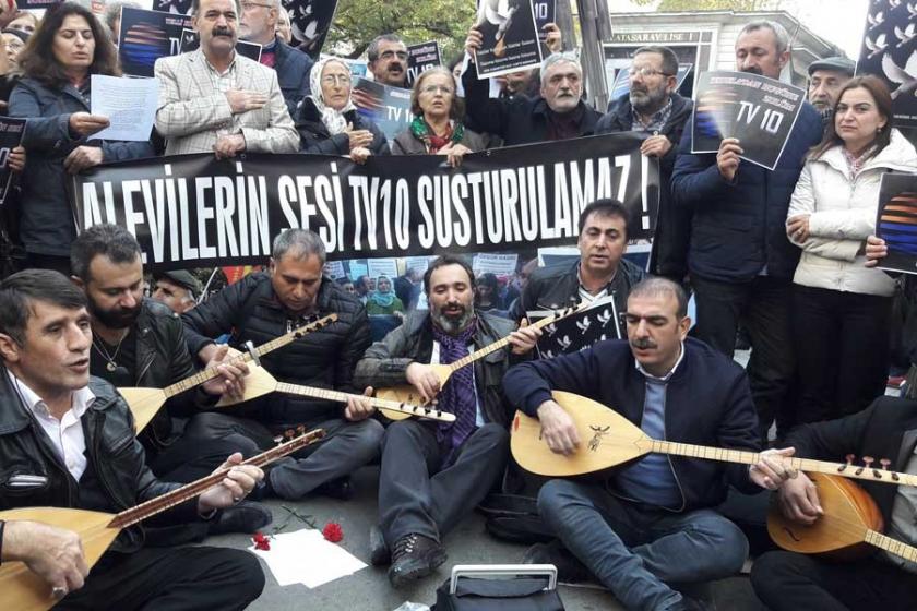 TV10 protesto eylemi: Sazımızla sözümüzle direneceğiz