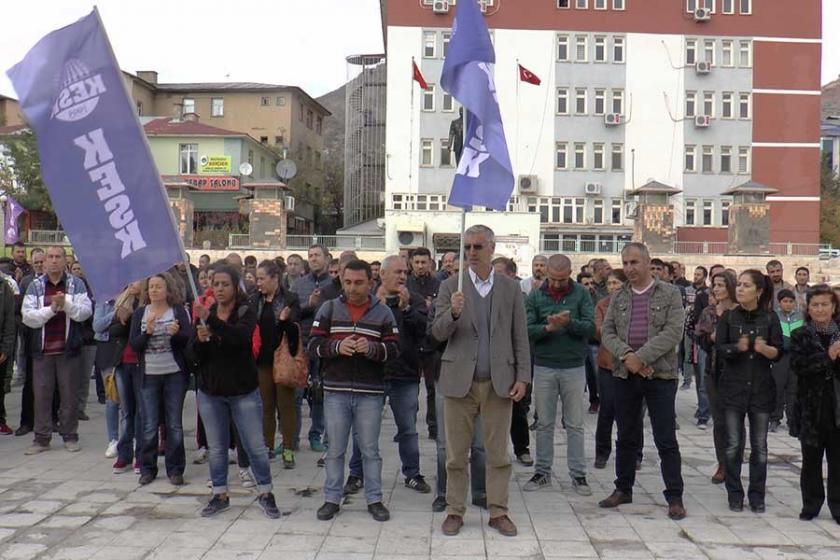 Kamu emekçileri 'cadı avı'nı Dersim'de protesto etti