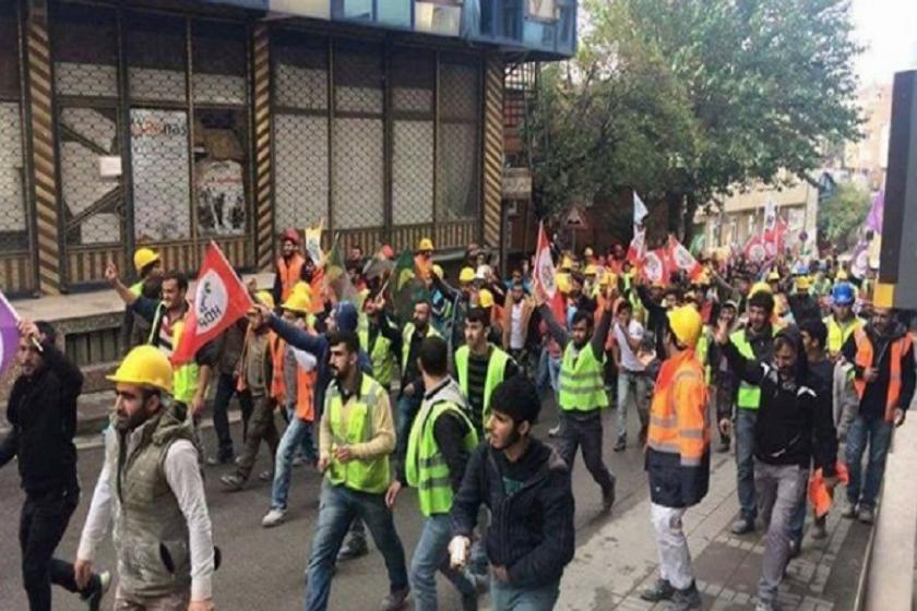 İnşaat işçileri HDP'lilerin tutuklanmasını protesto etti