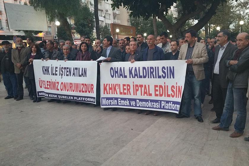 KESK’lilere yönelik ihraçlar protesto edildi