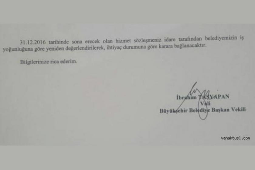 Van’da Kayyım 163 belediye çalışanının sözleşmesini feshetti