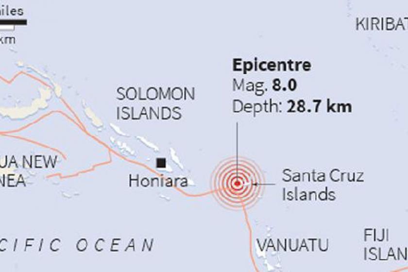 Solomon Adaları’nda 7.7 şiddetinde deprem!..Tsunami uyarısı