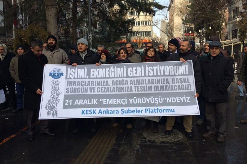 Ankara'da emekçi yürüyüşü ile dayanışma