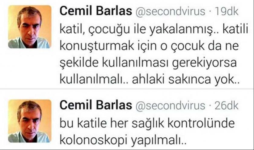 Barlas, Reina saldırganına çocuğuyla işkence çağrısı yaptı