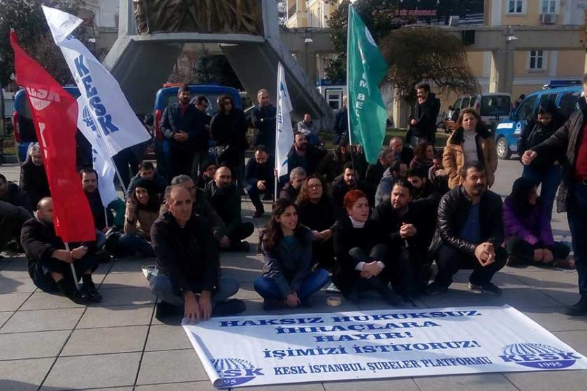 KESK üyeleri KHK’lerle ihraçları protesto etti