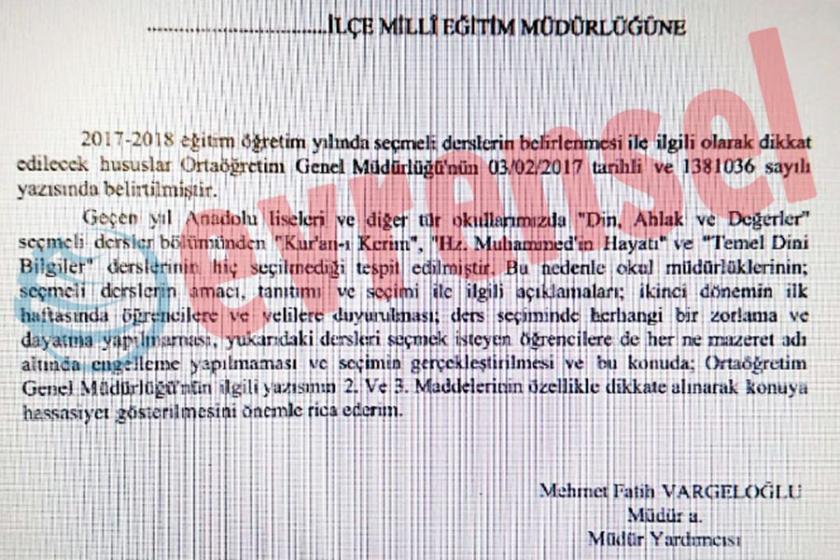 İzmir'de ‘Dersimi Seçiyorum, Dinimi Öğreniyorum’ kampanyası