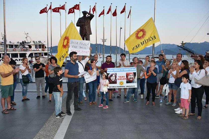 Marmarisli emekçiler OHAL ve KHK’leri protesto etti