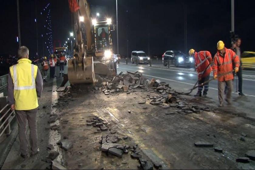 15 Temmuz Şehitler Köprüsü'nde bakım onarım çalışması