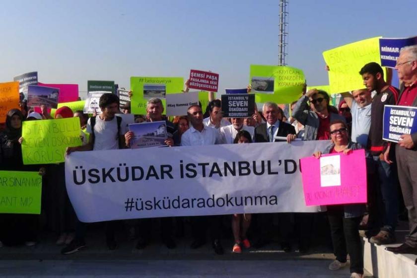 Üsküdar'da yaya yolu projesi protesto edildi