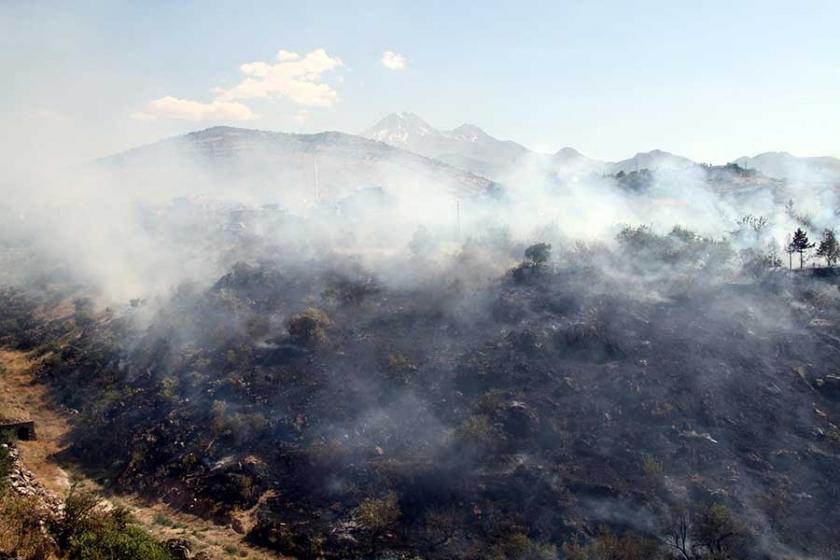 Kayseri'de otluk alanda yangın