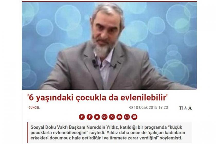 '6 yaşındaki çocukla evlenilebilir' haberine erişim engeli!