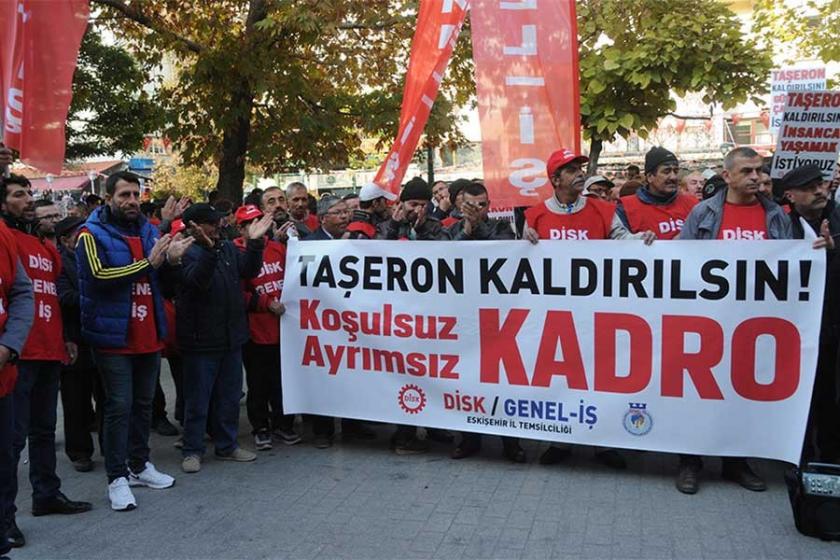 Eskişehir’de taşeron işçiler kadro talebiyle eylem yaptı