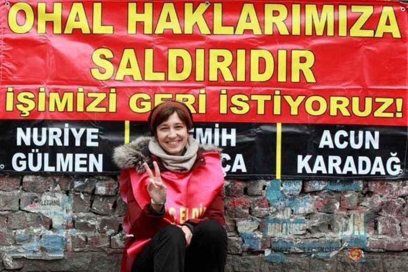 Gözaltına alınan Nuriye Gülmen, ifadesinin ardından serbest bırakıldı