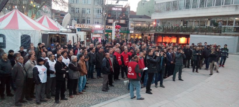 Grev yasağı Lüleburgaz'da protesto edildi