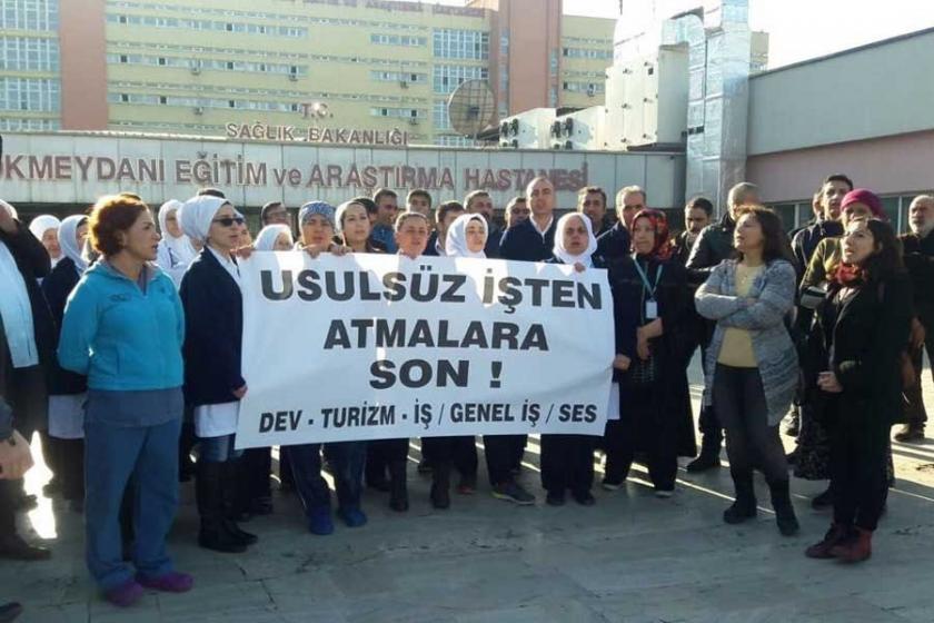 Okmeydanı hastanesinde yaşanan işten atma protesto edildi