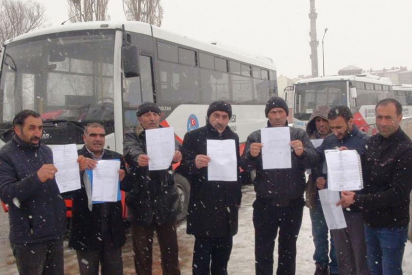 Kampüse alınmayan şoförler açlık grevine başladı