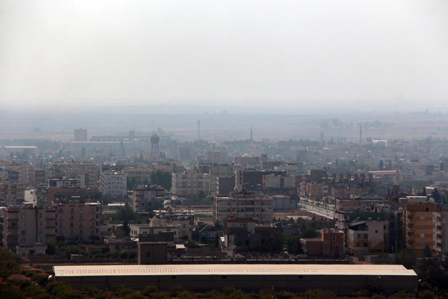 A city scape from Ras al-Ayn, a city in northeastern Syria, on the border with Turkey.