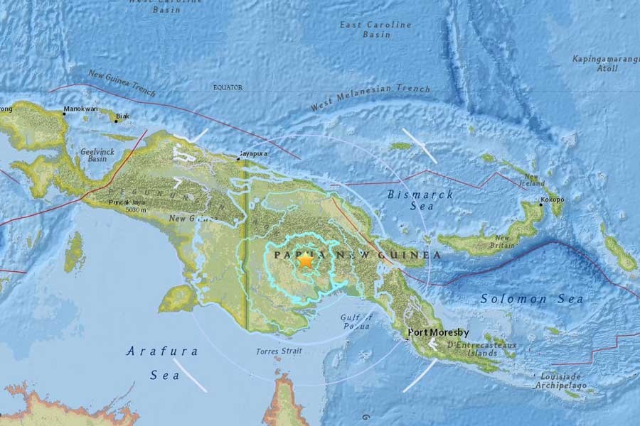 Papua Yeni Gine’de 6.0 büyüklüğünde deprem