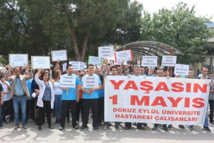 Dokuz Eylül Hastanesi çalışanları: Taşerondan çekenlerin 1 Mayıs’ı