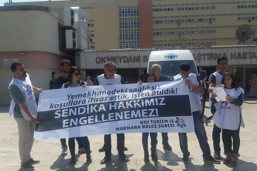 Okmeydanı EA Hastanesi’ndeki işten atmalar protesto edildi