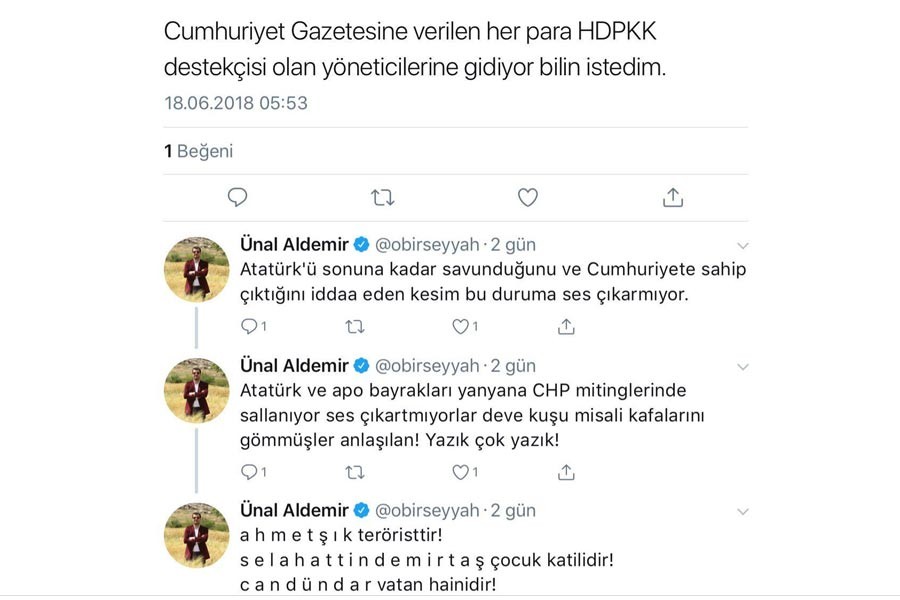 Bilirkişi, Cumhuriyet’e ve Ahmet Şık’a hakaret etti