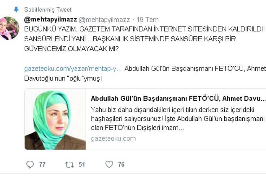 Akit yazarından 'sansür' isyanı