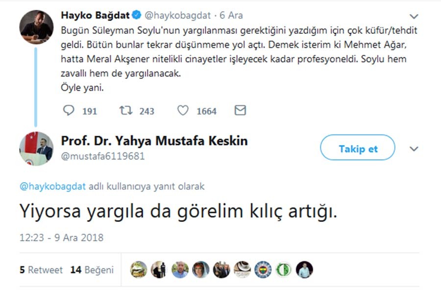 Hayko Bağdat’a, 'Kılıç artığı' diye ‘Profesör’ için suç duyurusu