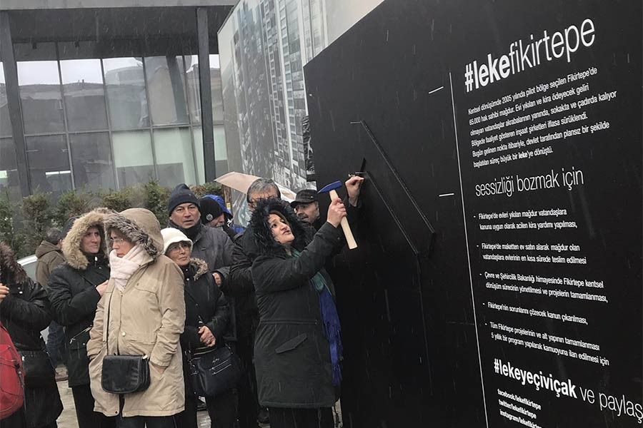 Fikirtepe kentsel dönüşüm mağdurlarından kampanya: Lekeye çivi çak