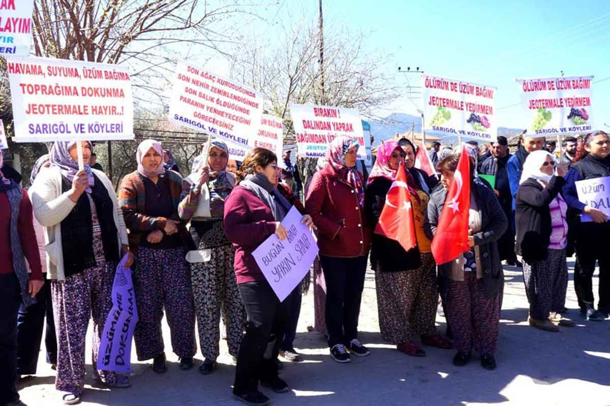 Sarıgöllü çiftçiler jeotermal santraline karşı birleşti