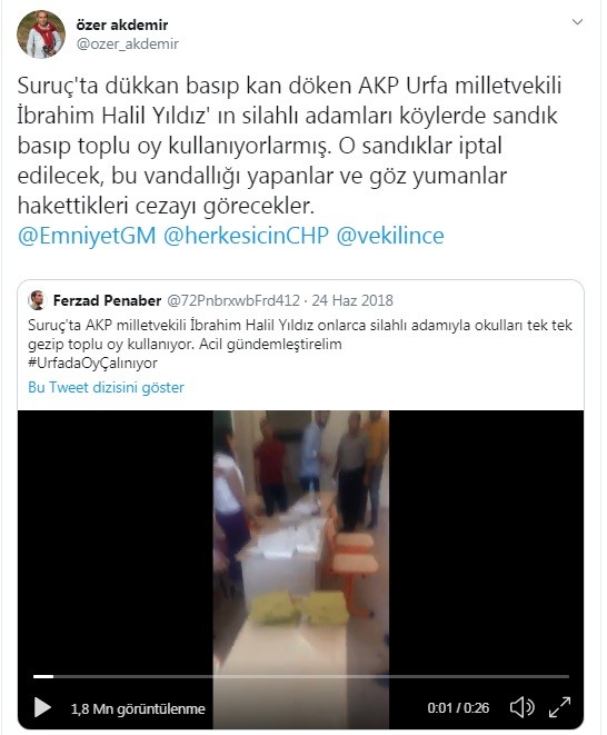 Özer Akdemir'in attığı tweet