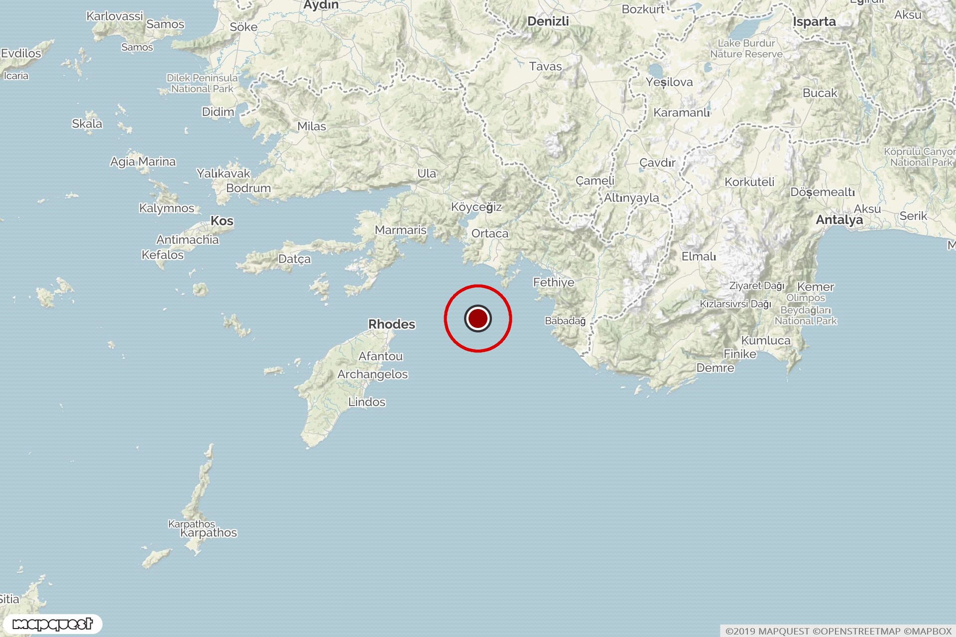 Akdeniz'de 4.6 şiddetinde deprem