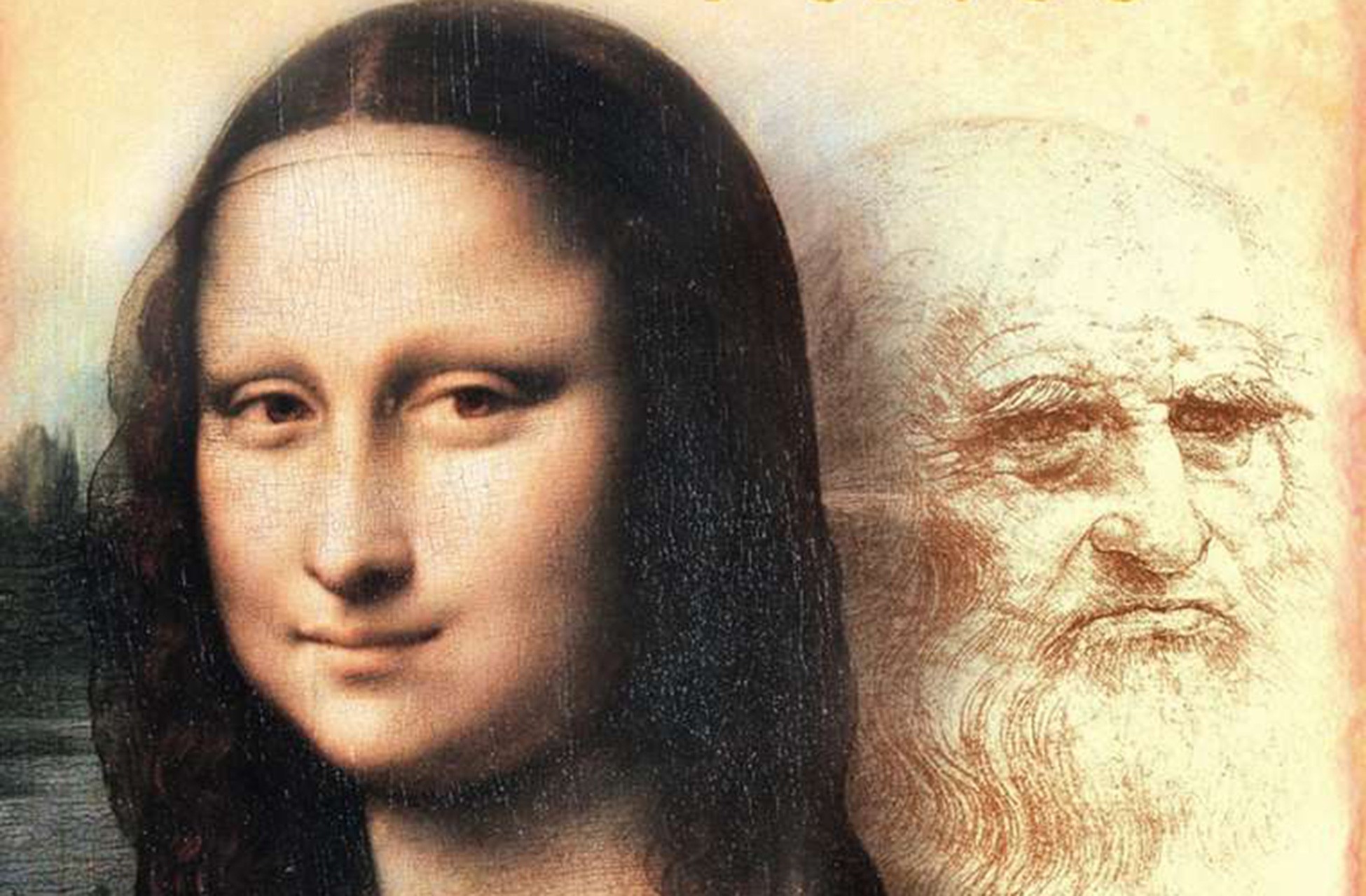 Mona Lisa tablosunun arkasında Leonardo da Vinci'nin portresi görünüyor.