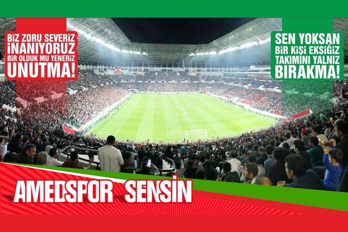 Amedspor'un kulübe destek çağrısı yaptığı bir kampanya görseli.