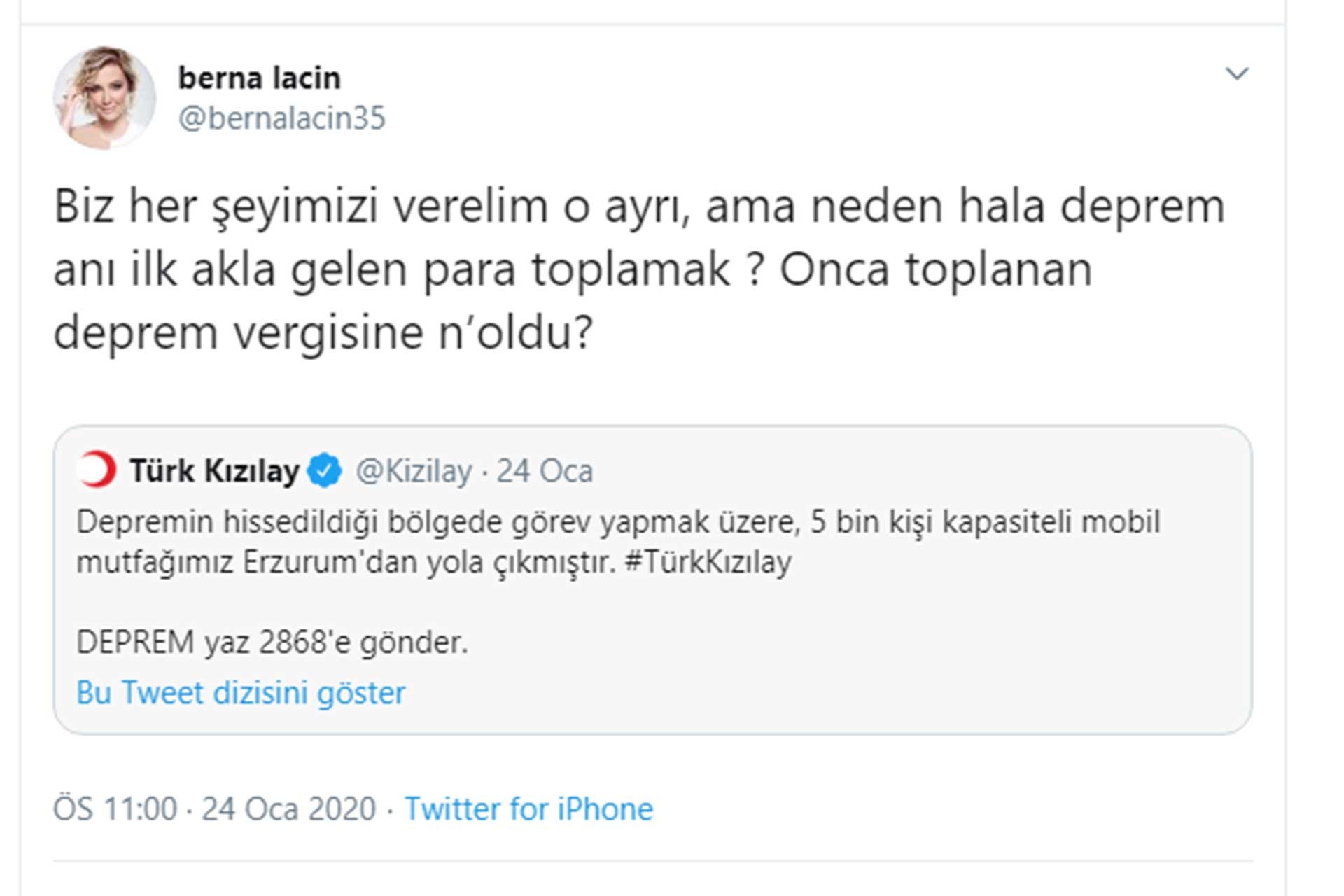 Berna Laçin'in attığı Twit