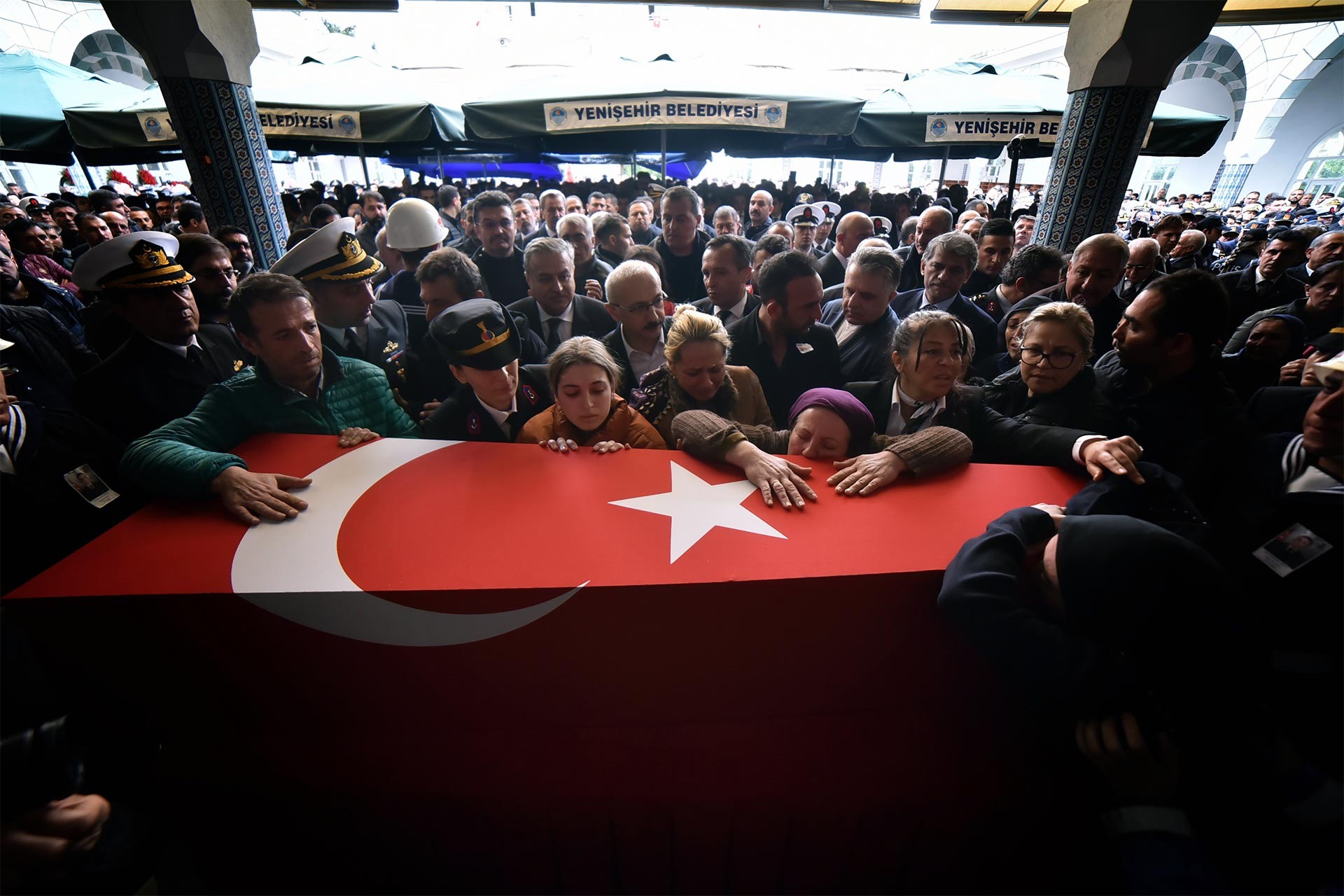 İdlib'de hayatını kaybeden asker için düzenlenen cenaze töreni