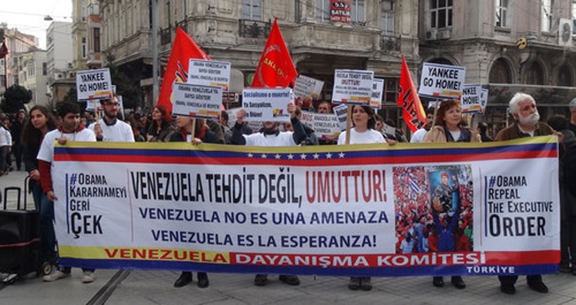 ABD’nin Venezuela’yı ‘ulusal tehdit’ ilan etmesi protesto edildi