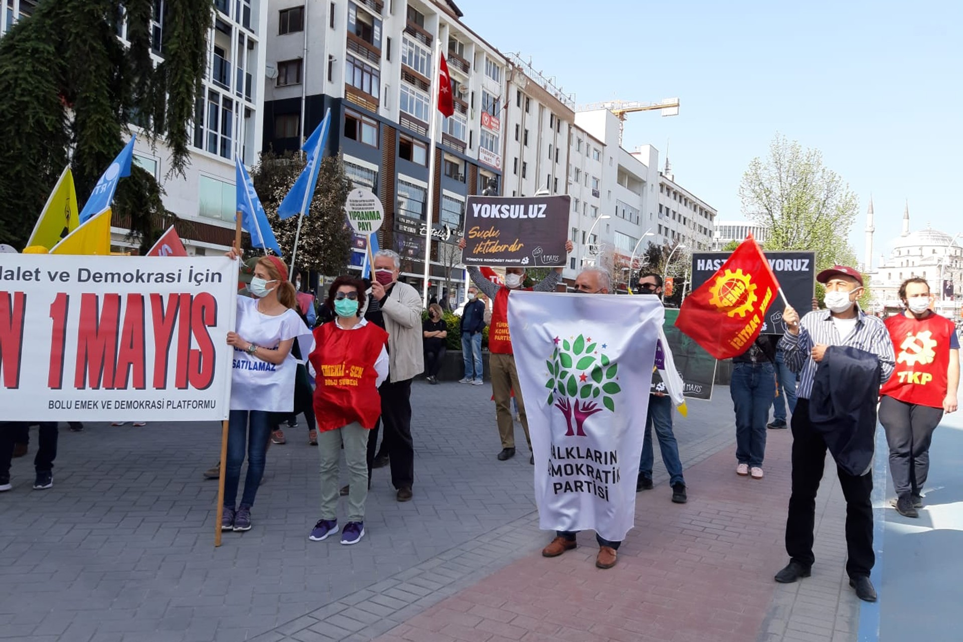 Bolu'daki 1 Mayıs kutlamasından bir fotoğraf.