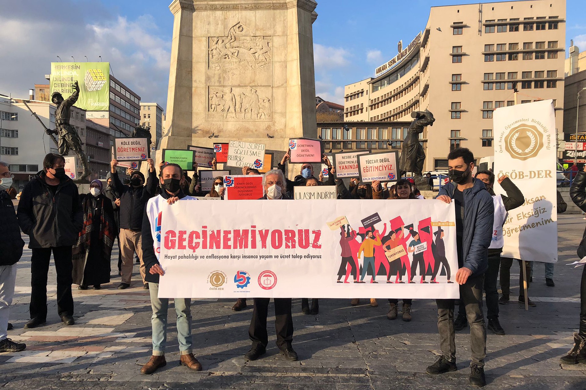 Özel sektör öğretmenleri eylem yaptı