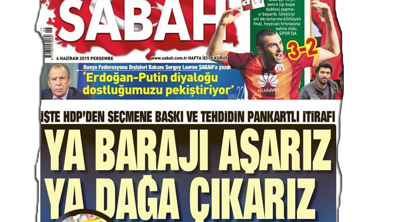 Sabah gazetesi provokasyona devam ediyor