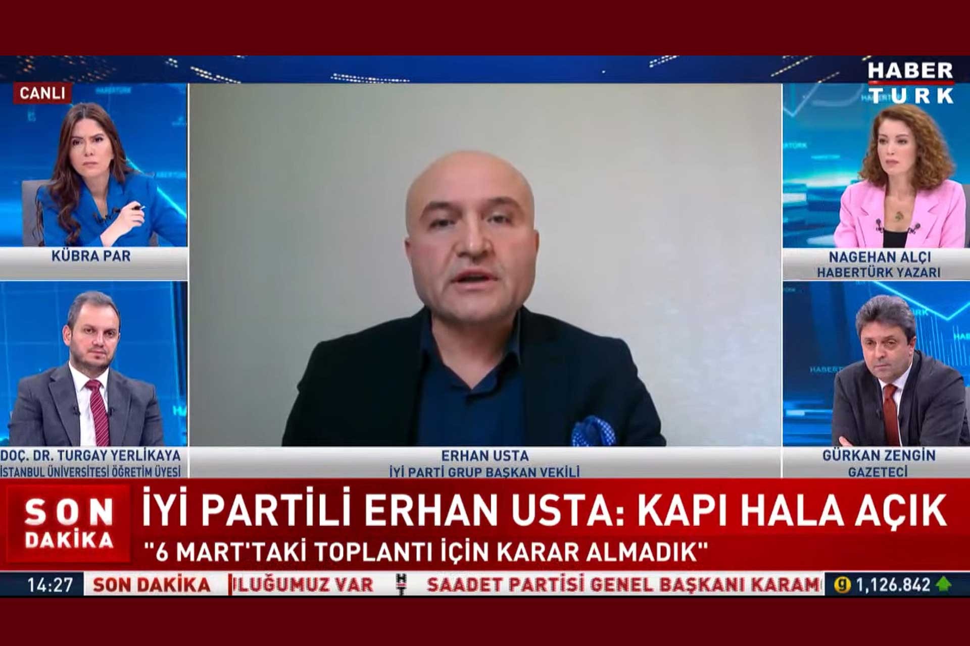 Erhan Usta, HaberTürk'te açıklama yaparken