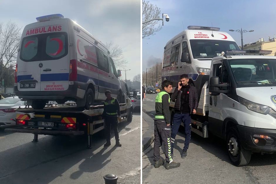 Esenyurt Belediyesinin ambulansı hasta taşırken haczedildi