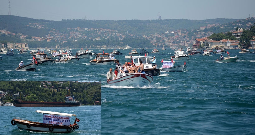 İstanbul Boğazı’nda yüzlerce tekne eylem yaptı