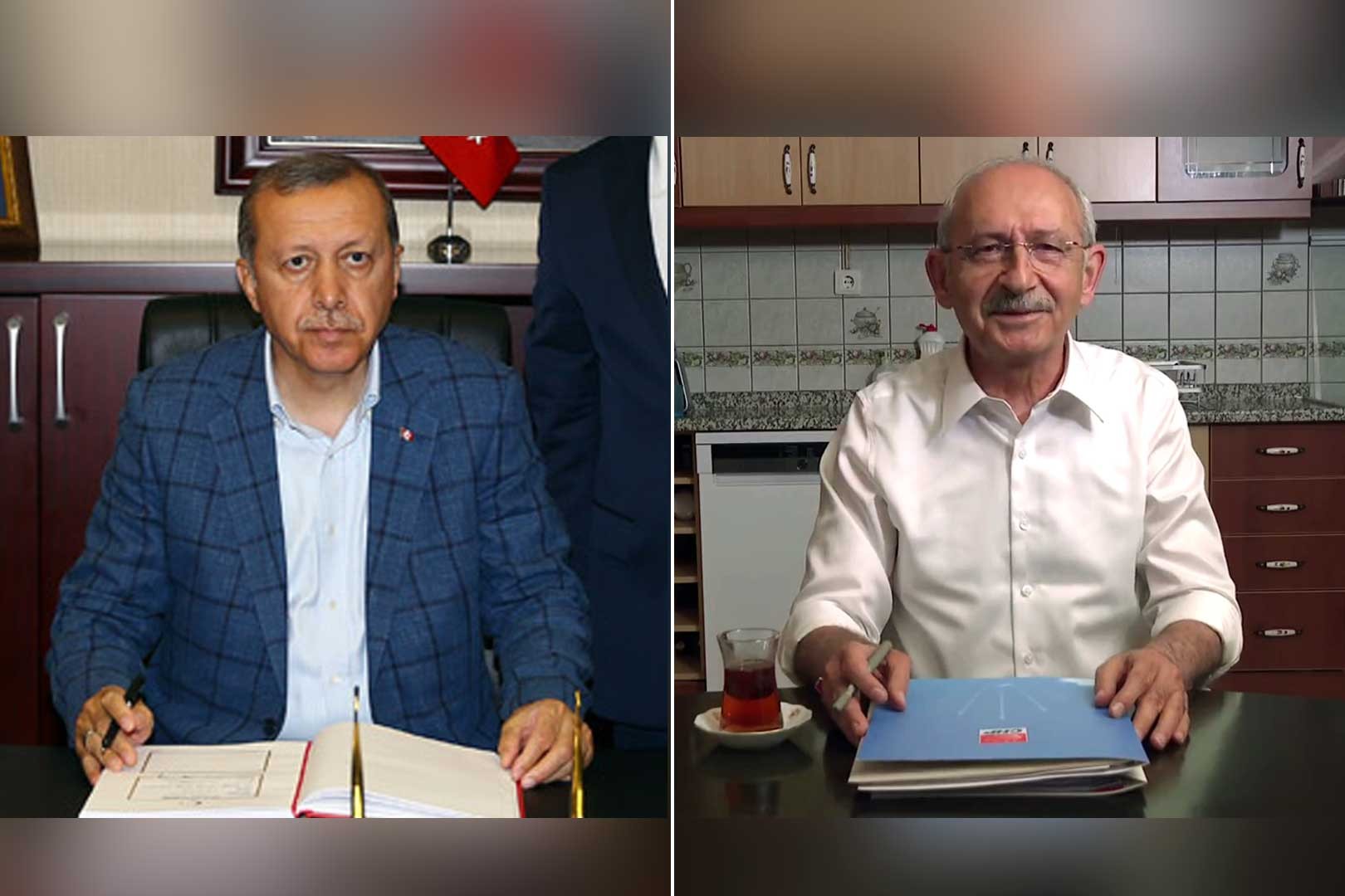 Erdoğan ve Kılıçdaroğlu kolajı