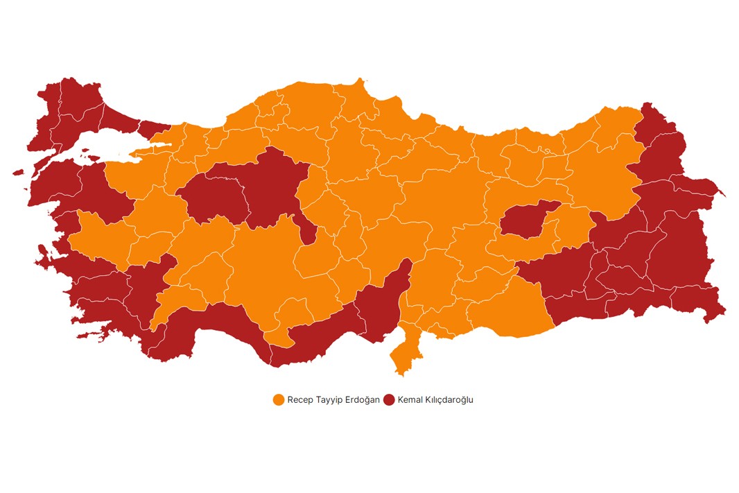 İkinci tur seçim haritası