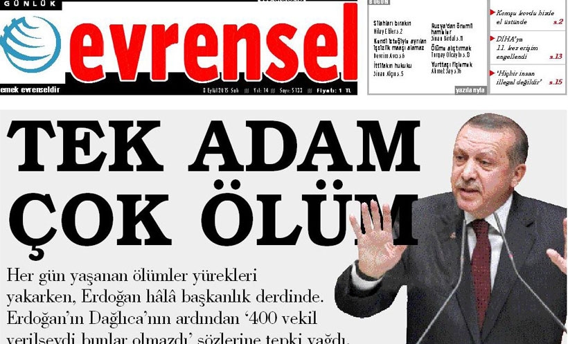 İlan Kurumu’ndan Evrensel’e Erdoğan cezası