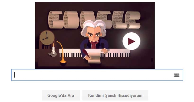Google, Beethoven'ı doodle yaptı