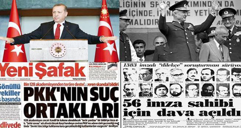 Evren için 'hain', Erdoğan için 'karanlık' aydınlar