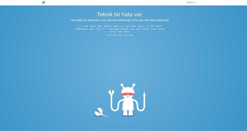 Twitter çöktü, siteye erişilemedi