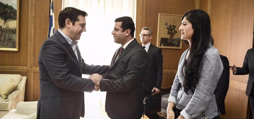 Demirtaş, Atina'da Çipras'la bir araya geldi