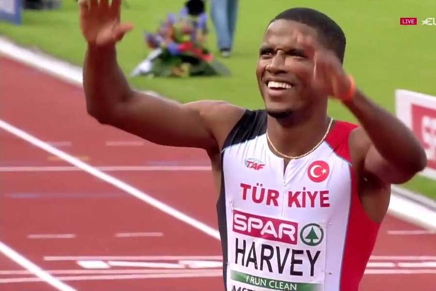 Atletizm erkekler 100 m'de Jak Ali Harvey yarı finale çıktı